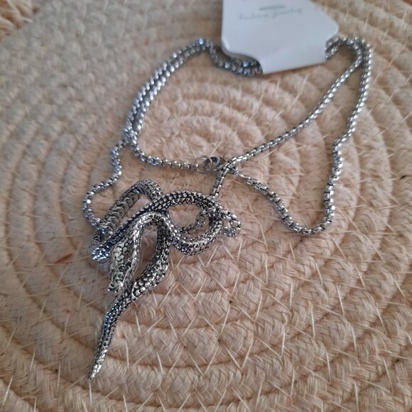 Snake Pendant Gothic Pendant Necklace - Stainless Steel, NEW! - Picture 3 of 14